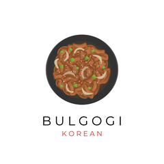 Bulgogi Beef Korean Food Illustration Logo