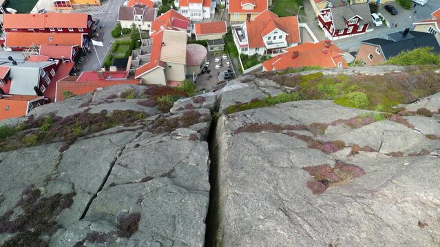 Fjallbacka, Sweden Cliff Crack Drone Pan