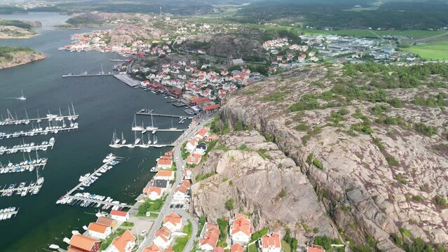 Fjallbacka, Sweden Harbor and Cliff Flying