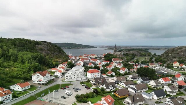 Fjallbacka, Sweden Drone Town Ascent