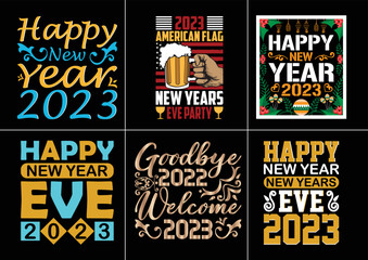 Happy New Year T-Shirt Design-Happy New Year 2023 T-Shirt Design