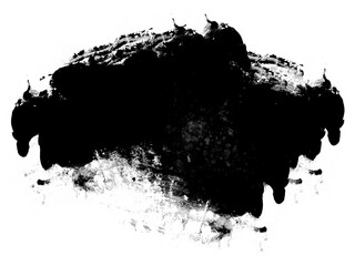 Abstract black brush stroke smudge, random splash of black paint, masking shapes for manipulation purposes, isolated object illustration with transparent background