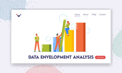 Data Envelopment Analysis Landing Page Template. Benchmark Measurement, Improvement, Growth Concept, Vector Illustration