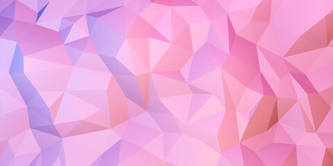 Pink polygons background, polygonal abstract wallpaper with geometric shapes and texture patterns color gradient backdrop with copy space for text
