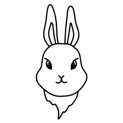 Obraz premium painted bunny for Chinese New Year and Easter, coloring book.