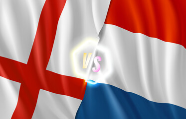 England versus France game score table template. 3d vector illustration with neon label