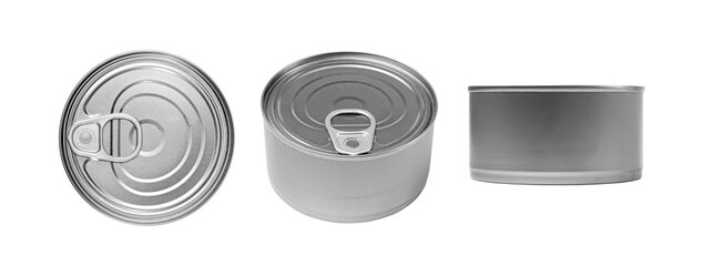 Tin Can Isolated, Preserve Template Mockup, Metal Milk Package, Aluminum Cylindrical Container