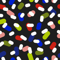 Vector modern seamless pattern with colorful hand draw abstract spots, doodles. Use it for wallpaper, textile print, pattern fills, web page, surface textures, wrapping paper, design presentation