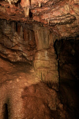 The splendor  of nature - bizarre forms of stalactites and stalagmites in the Salamander Cave in northern Israel