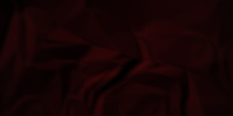 Dark Black and red facbric paper crumpled texture. dark black and red backdrop textured crumpled black paper background. panorama black paper texture background, crumpled pattern