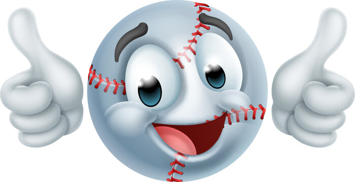A baseball ball emoticon emoji cartoon face icon