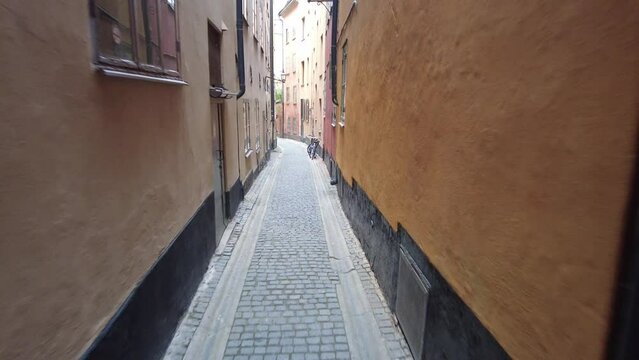 narrow street in Gamla Stan, Stockholm