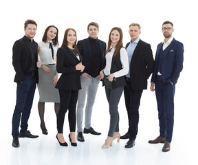 Obraz premium in full growth. group of diverse young people standing together.