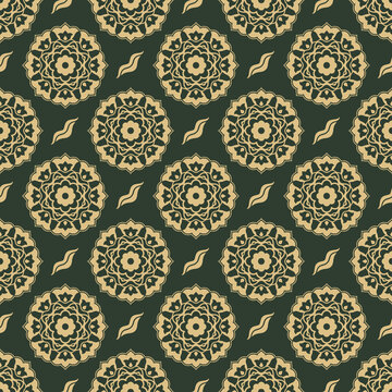 Seamless ornamental luxurious royal vector pattern in Ottoman Kaftan style. Use for fabric prints, weaving, knitting, home decoration, fashion design and bedding patterns