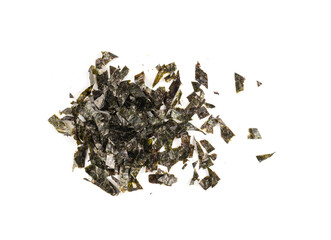Nori Flakes Isolated, Dried Aonori Seaweed Flakes, Dry Sea Weed, Seaweed Crumbles, Nori Pieces, Furikake