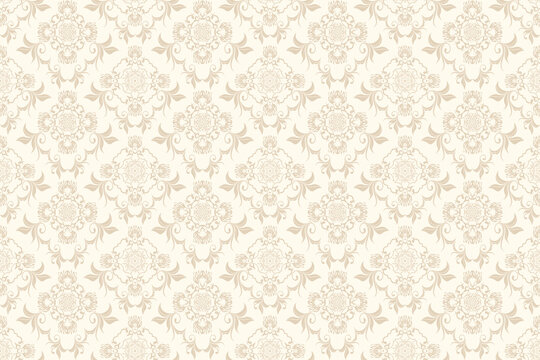 Seamless ornament on background. Floral ornament on background. Wallpaper pattern. Template for design of your interior