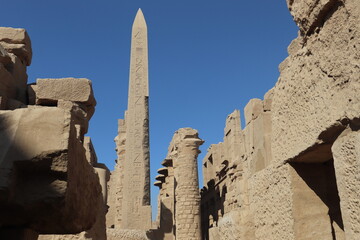 Ancient obelisk at Karnak temple in Luxor, Egypt 