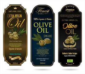 Modern labels graphic design with olives leaves and olive  