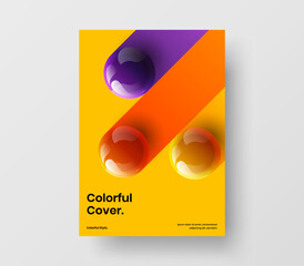 Creative 3D balls brochure template. Amazing annual report design vector layout.