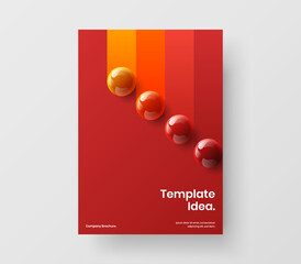 Creative realistic balls annual report illustration. Fresh presentation design vector template.