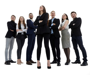 Obraz premium team of dedicated young business people looking forward.