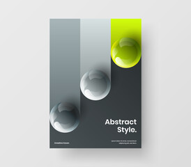 Creative corporate identity design vector concept. Abstract realistic spheres postcard illustration.