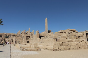 Ancient egyptian obelisk at Karnak temple in Luxor, Egypt 