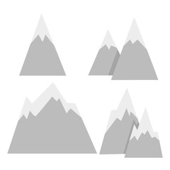 Set of different gray mountains