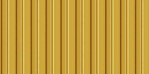 Obraz premium Golden corrugated iron sheets seamless pattern of fence or warehouse wall. Zink galvanized steel profiled panels. Metal wave sheet. Vector illustration. Aluminium container