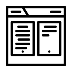 paper folder line icon vector. paper folder sign. isolated contour symbol black illustration