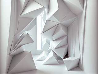 Abstract white cubic decor