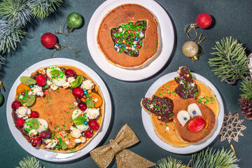 Funny Christmas pancakes