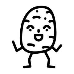 potato vegetable character line icon vector. potato vegetable character sign. isolated contour symbol black illustration