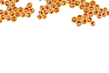 Watercolor frame with honeycomb. Hand drawn immunity strengthening set vitamins isolated illustration on white background. 