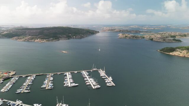 Fjallbacka Sweden Drone Harbor Pan