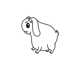 black and white coloring fat bunny rabbit 