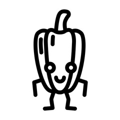 pepper character line icon vector. pepper character sign. isolated contour symbol black illustration