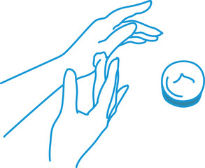 ハンドケアでクリームを塗る女性の手元	