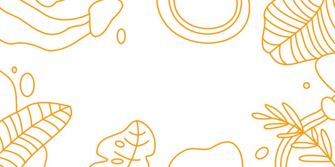 Golden floral frame in trendy design style