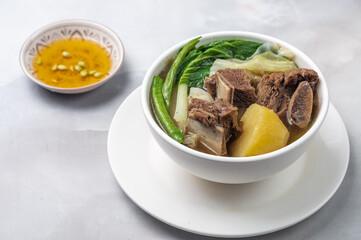 Beef Nilaga, or Nilagang Baka is a simple Filipino Beef and Vegetable Soup best paired with steaming hot rice and fish sauce with calamansi and chili as condiment 