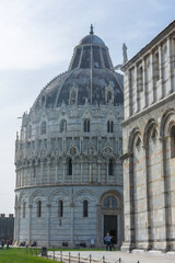 Pisa, Italy,  14 April 2022: View of the Baptistery