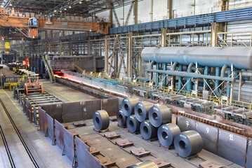 industrial plant for the production of sheet metal in a steel mill © industrieblick