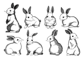 Rabbit hand drawn illustration