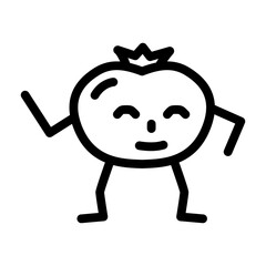 tomato character line icon vector. tomato character sign. isolated contour symbol black illustration