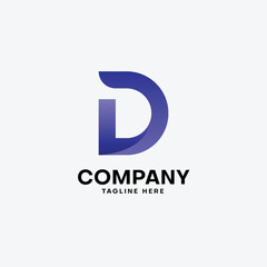 Letter d initial gradient colorful logo template