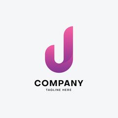 Letter j initial purple gradient colorful logo template