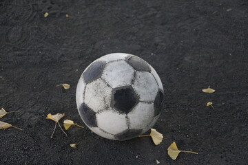 A soccer ball on playground