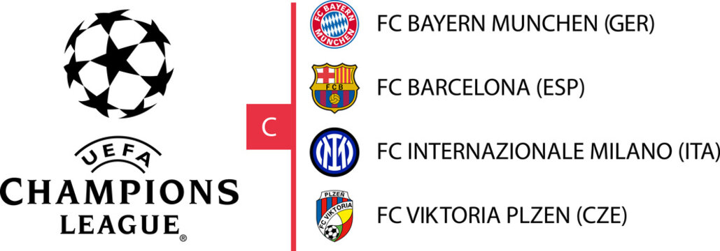 UEFA Champions League 2022-2023. Group C: FC Bayern Munich, FC Barcelona, FC Internazionale Milano, FC Viktoria Plzen. Kyiv, Ukraine - Dec 6, 2022