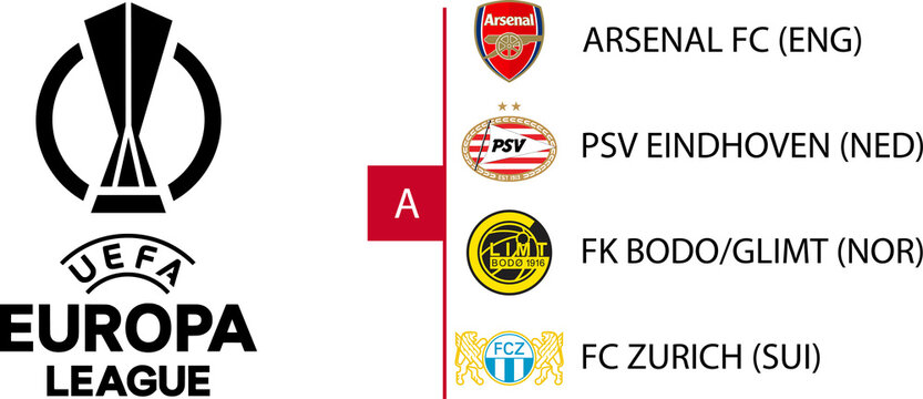 2022&ndash;2023 UEFA Europa League. Group A. Arsenal, Eindhoven, Bodo/Glimt, Zurich. Kyiv, Ukraine - Dec 6, 2022