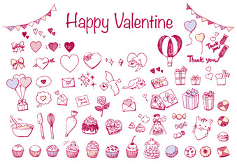 Valentine's day illustration set